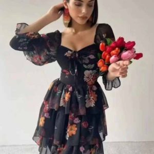 Short Sleeve Floral Dress