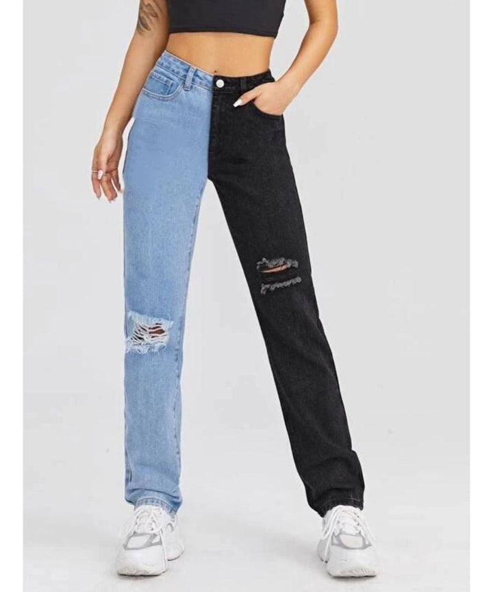 Bold Split Denim Jeans