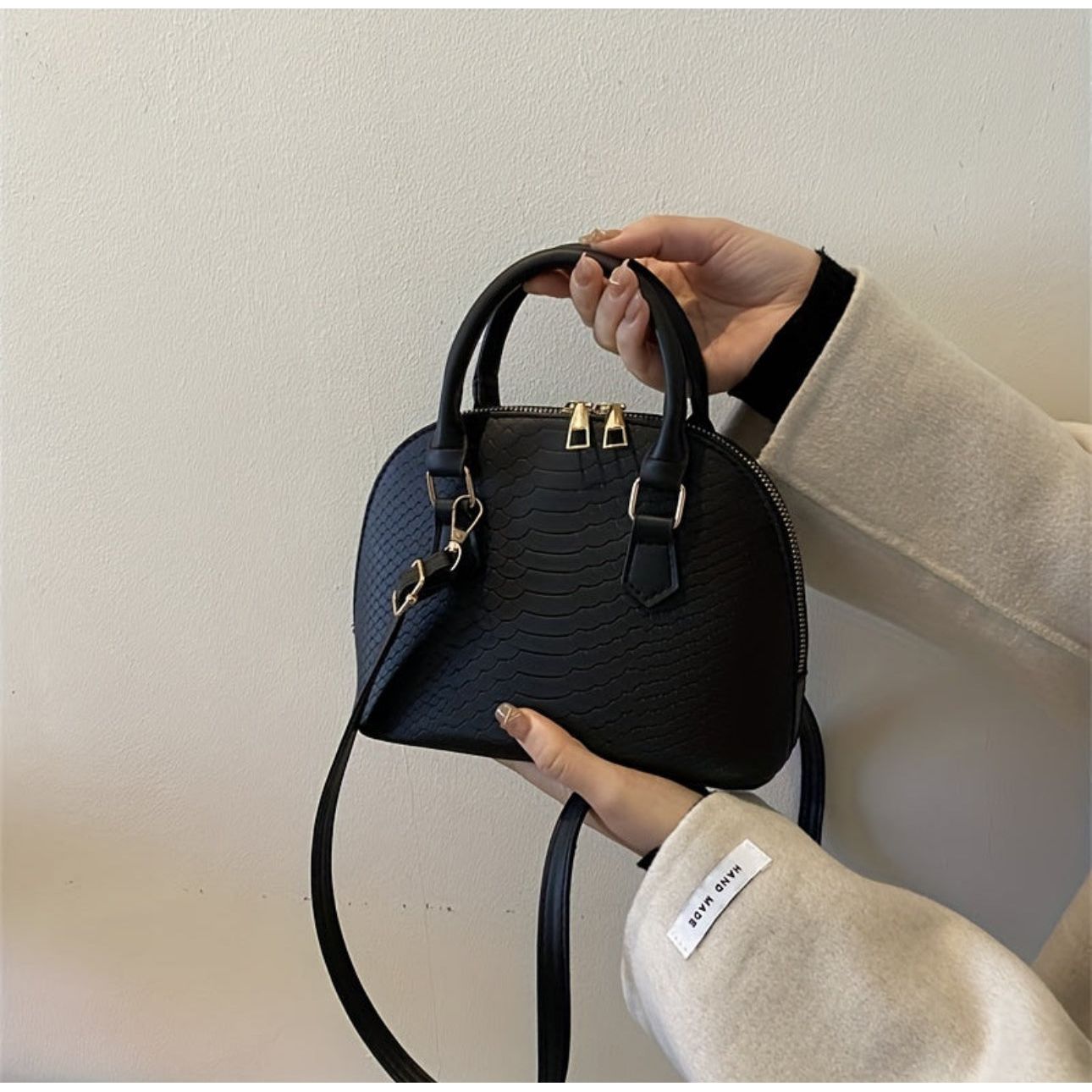 Crocodile Mini Dome Handbag. - Image 5