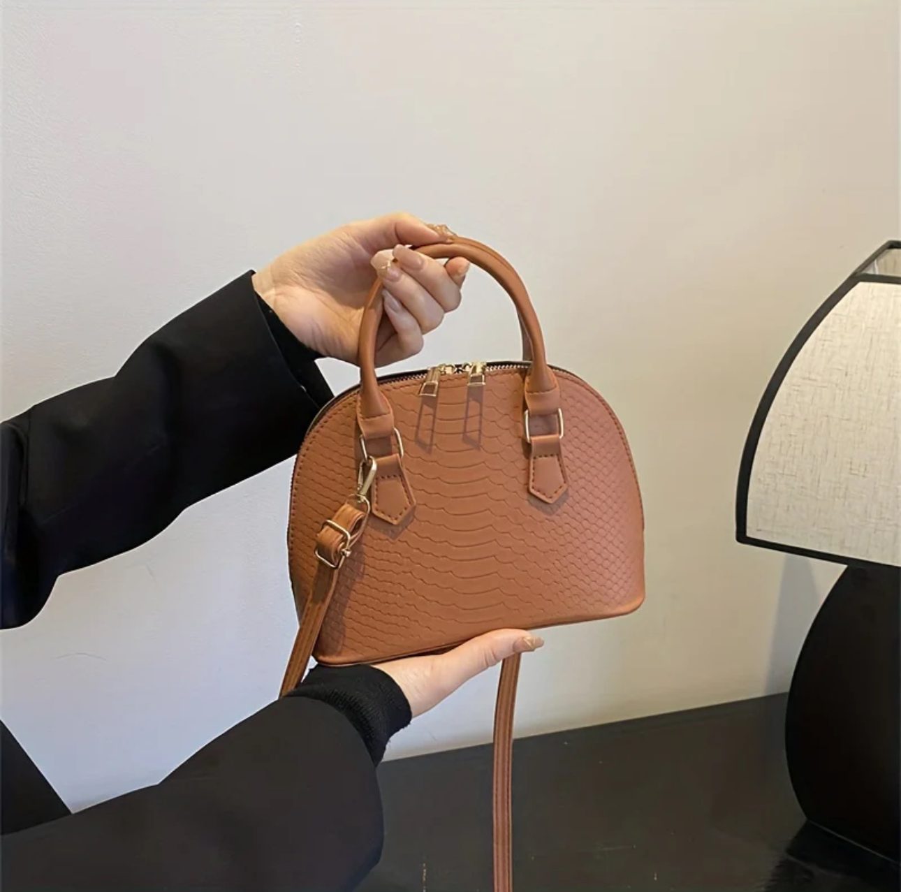 Crocodile Mini Dome Handbag.