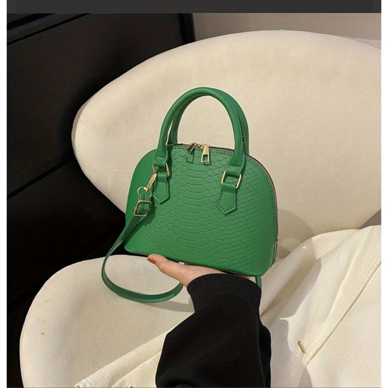 Crocodile Mini Dome Handbag. - Image 2