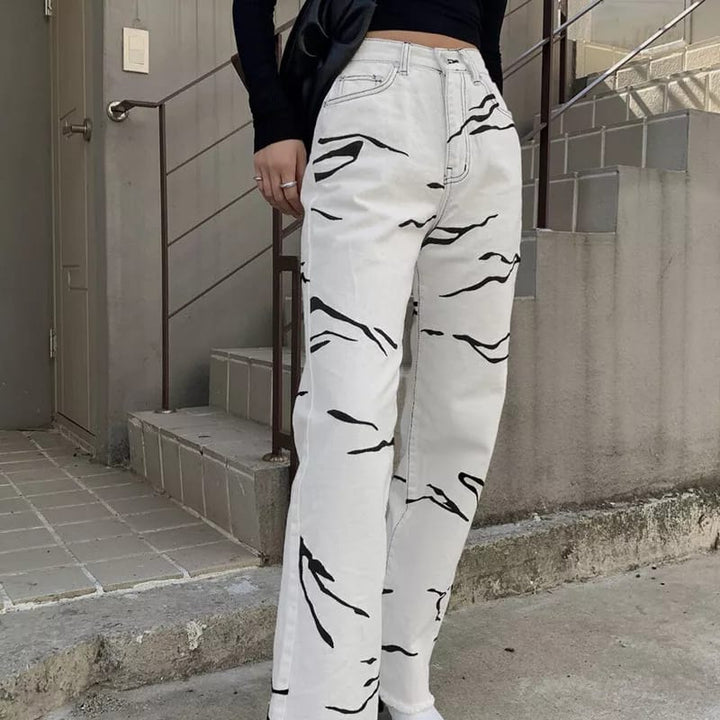 Bold Zebra Print Jeans