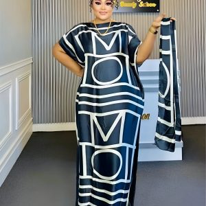 Silky African Kaftan Dress